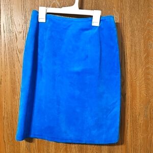 Chia Suede Shell Neon Blue Skirt
